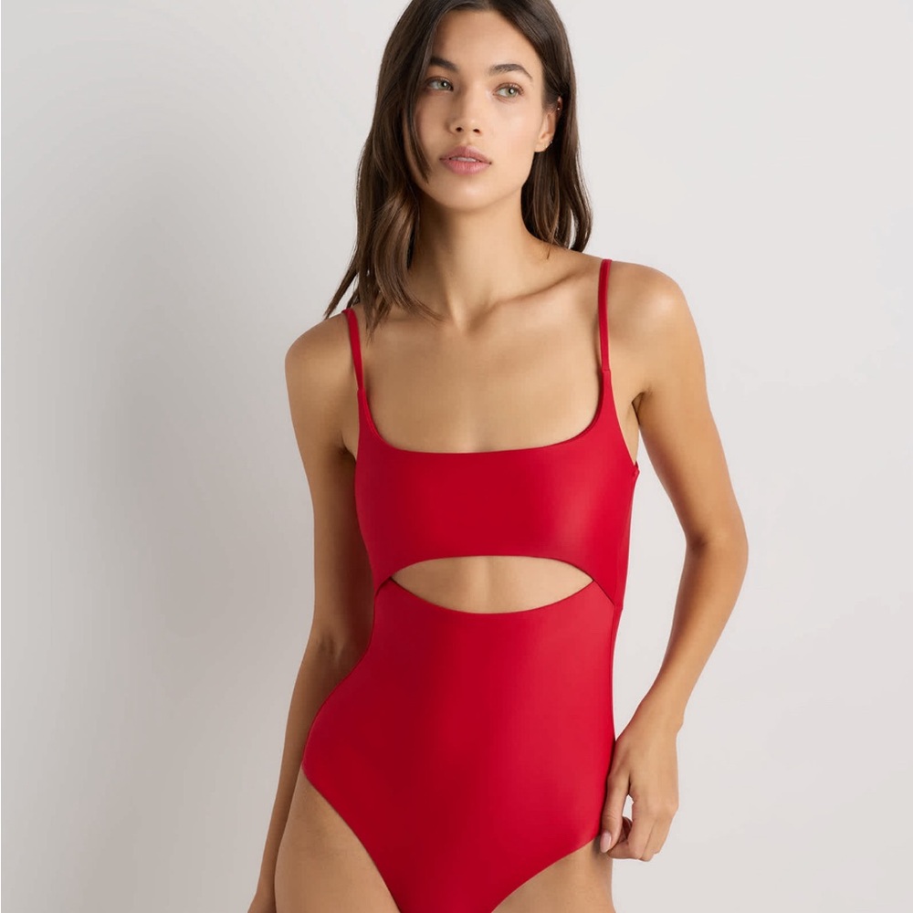 Quince Italian Cut-Out One - Piece Swimsuit Women Size S NWT